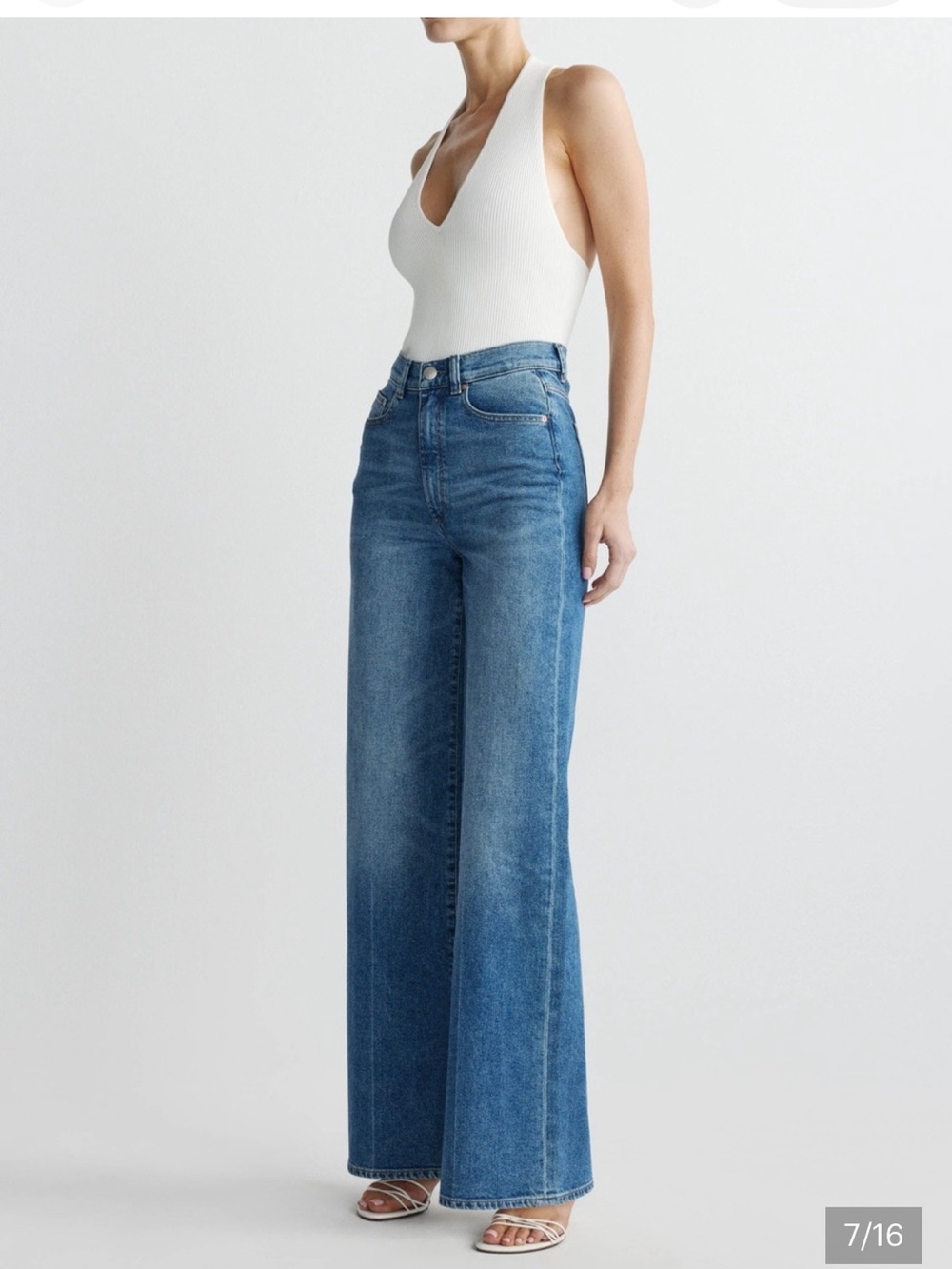 DL1961 Hepburn Wide-Leg High-Rise Jeans in West Lake 32” Inseam Size 29